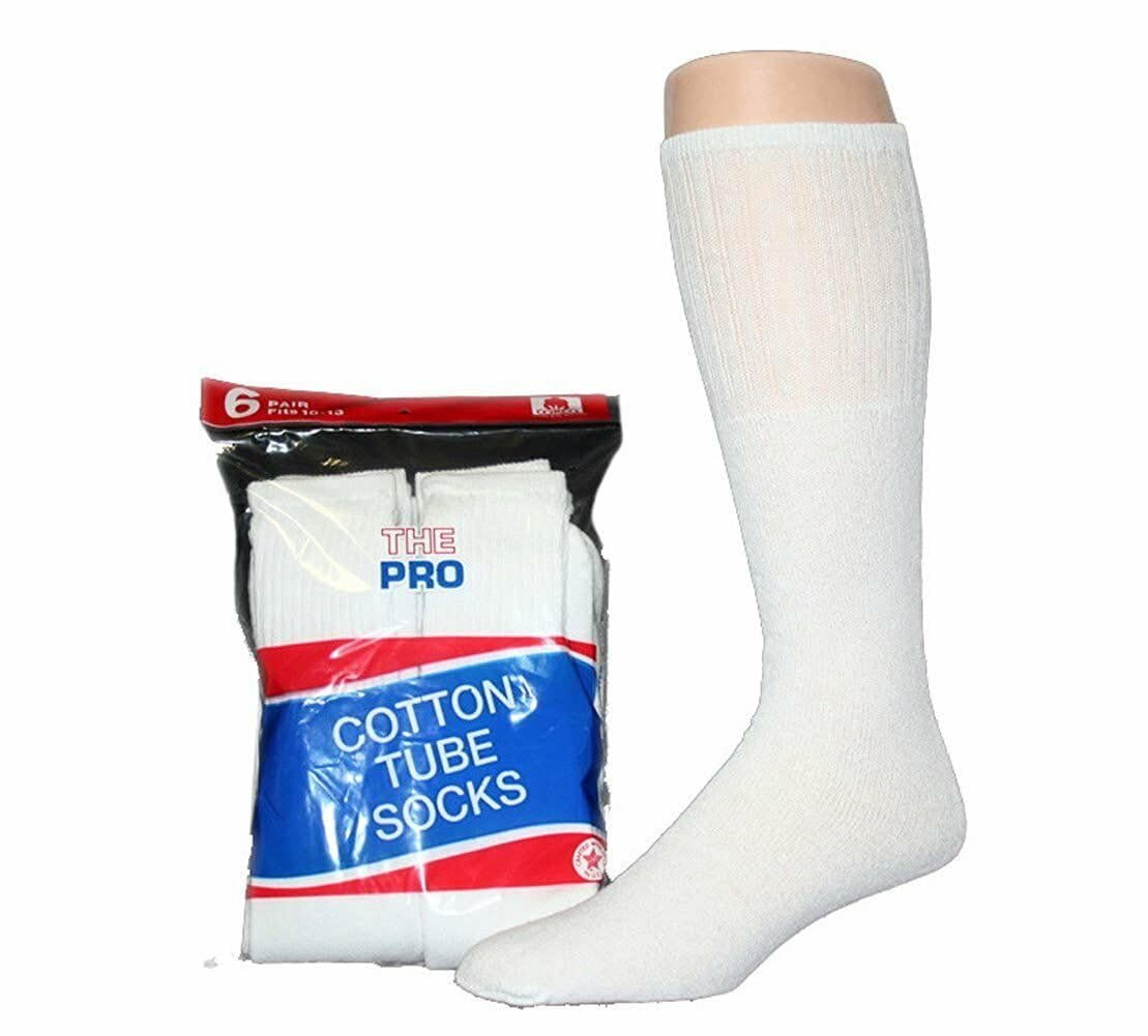 MDR American Made Tube Socks - White - Sock Size 10-13 Fits Shoes