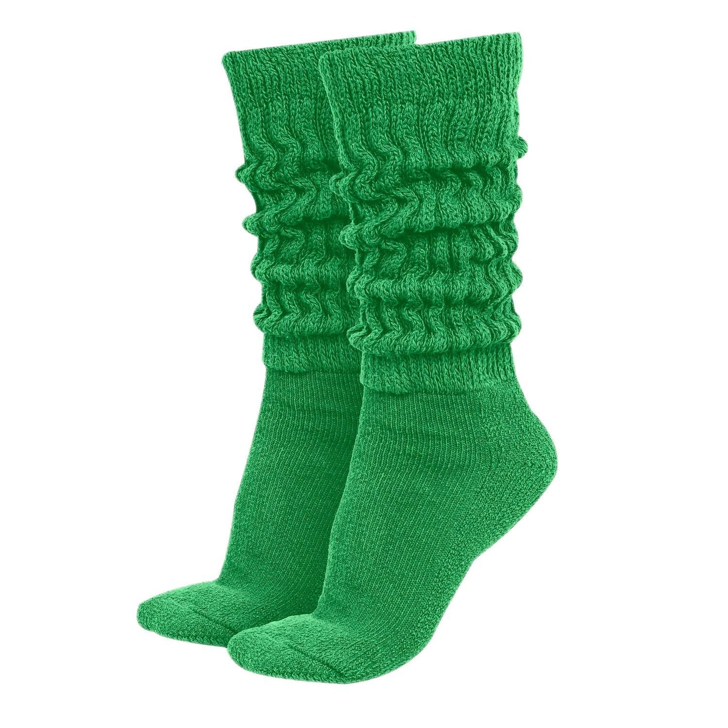 MDR Distirbutors Women's Extra Long & Heavy Slouch Cotton Wear at any Length Socks Made in USA 1 Pair Size 9 to 11