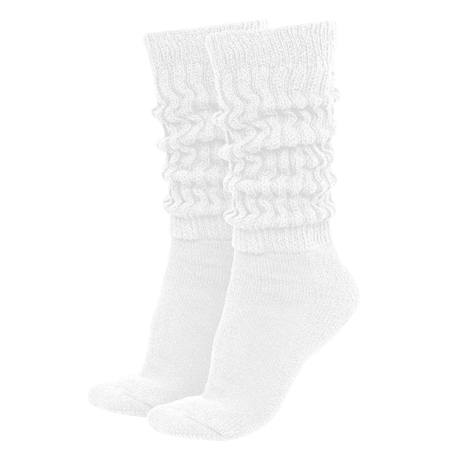 MDR Distirbutors Women's Extra Long & Heavy Slouch Cotton Wear at any Length Socks Made in USA 1 Pair Size 9 to 11
