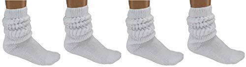 MDR Women and Men Slouch Socks Extra Tall/Extra Heavy Cotton Socks Made in USA Size 9-11, Pack of 4 - Mdrdistributors