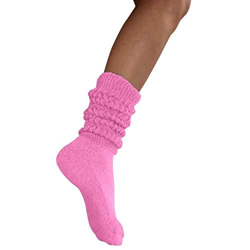 MDR Distirbutors Women's Extra Long & Heavy Slouch Cotton Wear at any Length Socks Made in USA 1 Pair Size 9 to 11 - Mdrdistributors