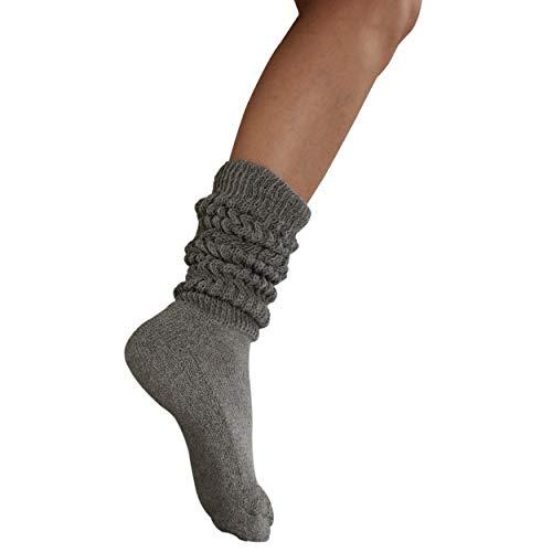 MDR Distirbutors Women's Extra Long & Heavy Slouch Cotton Wear at any Length Socks Made in USA 1 Pair Size 9 to 11 - Mdrdistributors