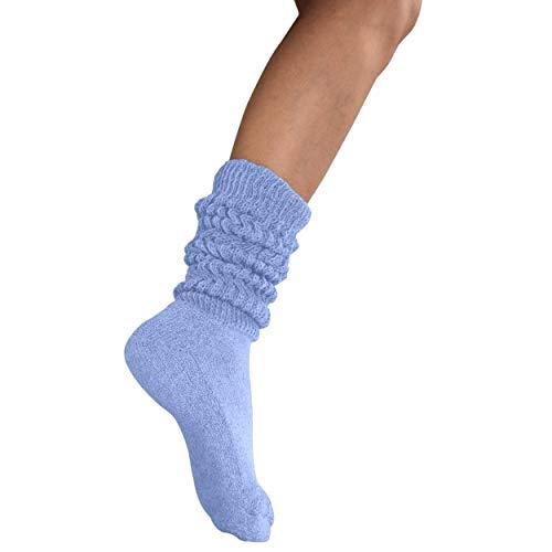 MDR Distirbutors Women's Extra Long & Heavy Slouch Cotton Wear at any Length Socks Made in USA 1 Pair Size 9 to 11 - Mdrdistributors