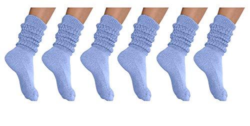 MDR Women and Men Slouch Socks Extra Tall/Extra Heavy Cotton Socks Made in USA Size 9-11, Pack of 6 - Mdrdistributors