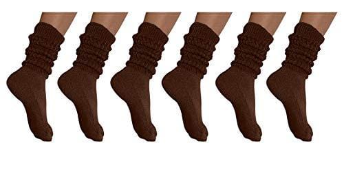 MDR Women and Men Slouch Socks Extra Tall/Extra Heavy Cotton Socks Made in USA Size 9-11, Pack of 6 - Mdrdistributors