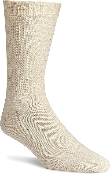 MDR Diabetic Socks Crew Length for Men and Women with Full Sole 3 Pairs Non-Binding Wide Top Comfort & Support Made in USA