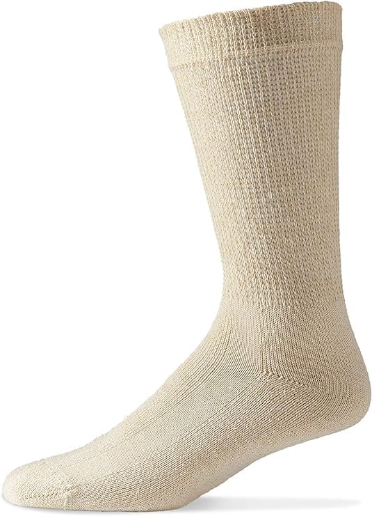 MDR Diabetic Socks Crew Length for Men and Women with Full Sole 3 Pairs Non-Binding Wide Top Comfort & Support Made in USA