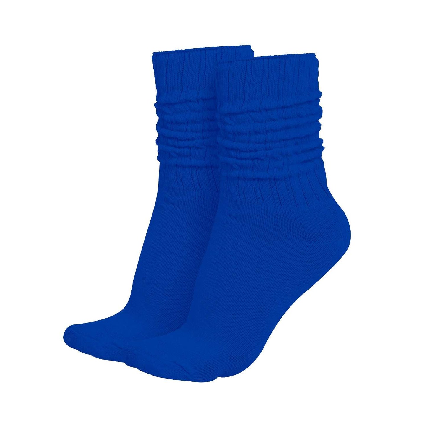 MDR Lightweight Cotton Slouch Socks For Women and Men 1 Pair Made in USA Size 9 to 11 (Royal Blue)