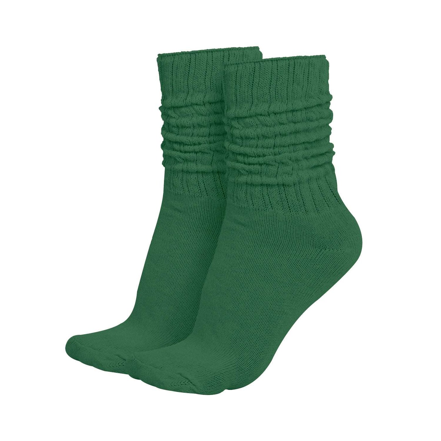 MDR Lightweight Cotton Slouch Socks For Women and Men 1 Pair Made in USA Size 9 to 11 (Hunter Green)